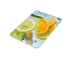 Virtuvinės svarstyklės Omega OBSKWL virtuvės svarstyklės (20 x 14,5 x 2 cm) pagamintos iš kieto 4 mm stiklo su LCD ekranu (maks. 5kg)