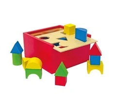 Dėlionė Woody 90001 Eco Wooden Mokomosios spalvos formos rūšiavimo dėžės konstruktorius (20vnt) vaikams nuo 2 metų (16x16cm)