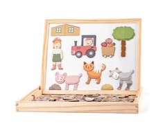 WOODYLAND dvipusė magnetinė lenta su gyvūnais 91214 12148