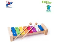 Woody 91892 Eco Wooden / Metal muzikos instrumentas - Spalvotas ksilofonas vaikams nuo 3 metų (25,5 cm)