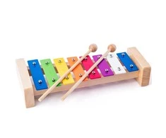 Woody 91892 Eco Wooden / Metal muzikos instrumentas - Spalvotas ksilofonas vaikams nuo 3 metų (25,5 cm)