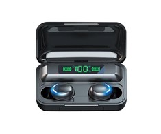 „WoW 5C Super-Fit TWS Bluetooth 5.1“ ausinės su HD mikrofonu, LED įkrovimu, USB įkrovikliu, juodos