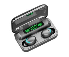 „WoW 5C Super-Fit TWS Bluetooth 5.1“ ausinės su HD mikrofonu, LED įkrovimu, USB įkrovikliu, juodos