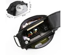 Wozinsky bike carrier bag with shoulder strap 13l juodos spalvos (WBB1BK)
