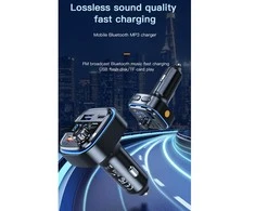 Automobilinis įkroviklis / FM siųstuvas XO BCC08 USB x2, USB-C, MP3, Bluetooth 5.0 (juodas)