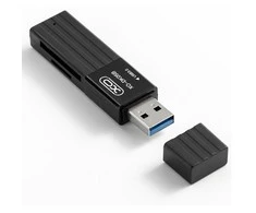 XO DK05B USB 3.0 atminties kortelių skaitytuvas 2W1 (juodas)