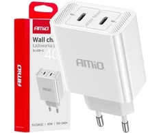 Adapteris Amio 40W 2x USB-C