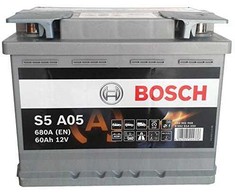 Akumuliatorius Bosch 60Ah 680A (S5A05) AGM