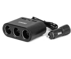 Amio Cigarečių lizdo skirstytuvas su įkrovikliu 2x USB-A 1x USB-C 12V 24V 120W 70cm
