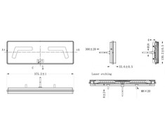 Amio Galinis žibintas 96 LED 12/24V su laidu Dešinė