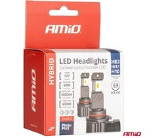 Amio LED lemputės Hybrid series HB3 HIR1 H10 9005 6000K Canbus 60W