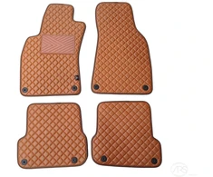 Kilimėliai QuiltyMats AUDI A6 2006-2011 (C6) (4 vnt.), Brown-Brown /55-14 - Kilimėlių fiksatoriai (žiedai) Plastikiniai apvalūs 8vnt.