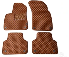 Kilimėliai QuiltyMats AUDI Q7 2015+ (4 vnt.), Brown-Brown /55-14 - Kilimėlių fiksatoriai (žiedai) Plastikiniai apvalūs 4vnt.
