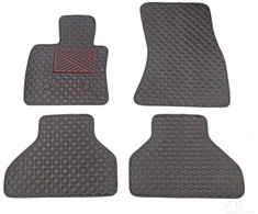 Kilimėliai QuiltyMats BMW X5 2013-2018 (F15) (4 vnt.), Juodas-Raudona /16-14 - Atstumas tarp fiksatorių Vairuotojo kilimėlyje - 35cm