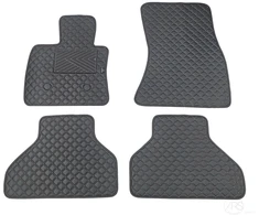 Kilimėliai QuiltyMats BMW X5 2013-2018 (F15) (4 vnt.), Juodas-Juodas /11-14 - Atstumas tarp fiksatorių Vairuotojo kilimėlyje - 23cm