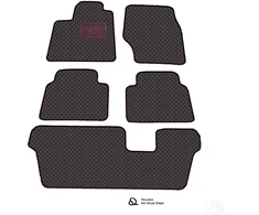 Kilimėliai QuiltyMats CHRYSLER GRAND VOYAGER 2008-2015 (7v I, II ir III eilės) (6 vnt.), Juodas-Raudona /16-MAX4