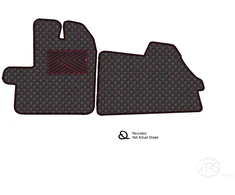 Kilimėliai QuiltyMats FORD TRANSIT 2013-2022 (2 vnt.), Juodas-Raudona /16-12 - Kilimėlių fiksatoriai (žiedai) Be tvirtinimų