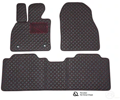 Kilimėliai QuiltyMats TESLA MODEL 3 2017+ (3 vnt.), Juodas-Raudona /16-16