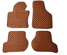 Kilimėliai QuiltyMats VOLKSWAGEN GOLF 2003-2009 (4 vnt.), Brown-Brown /55-14 - Kilimėlių fiksatoriai (žiedai) Plastikiniai apvalūs 8vnt.
