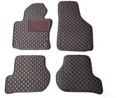 Kilimėliai QuiltyMats VOLKSWAGEN GOLF 2003-2009 (4 vnt.), Juodas-Raudona /16-14 - Kilimėlių fiksatoriai (žiedai) Plastikiniai apvalūs 8vnt.