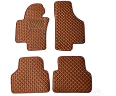 Kilimėliai QuiltyMats VOLKSWAGEN TIGUAN 2007-2016 (4 vnt.), Brown-Brown /55-14 - Kilimėlių fiksatoriai (žiedai) Plastikiniai ovalūs 4vnt.