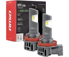 LED automobilių lemputės AMIO H11 18W (E-Mark R37) legalios keliuose