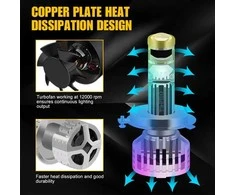Haizg LED H4 lemputės su lęšiu U8 22000lm 110W 2vnt.