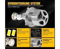 Haizg LED H4 lemputės su lęšiu U8 22000lm 110W 2vnt.