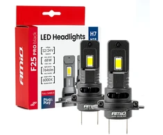 LED lemputės H7 AMiO F25 PRO Juodas 12V/24V 68W 7646lm 6000K (2 vnt., Full Canbus)