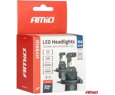 Amio LED lemputės Hybrid series H4 H19 6000K Canbus 60W