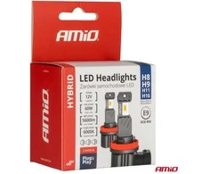 LED lemputės Hybrid series H8/H9/H11/H16 6000K Canbus 60W AMIO-04116