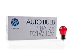 M-TECH Halogeninė lemputė BA15s S25 12V/21W Raudonas