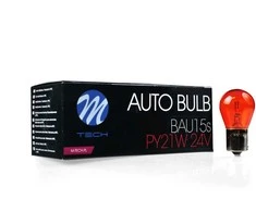 M-TECH Halogeninė lemputė BAU15S PY21W 24V AMBER I Geltona
