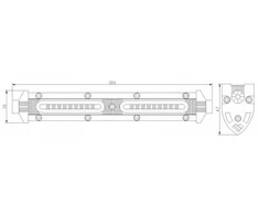 M-TECH LED Žibintas Bar 27W 12V-24V Spot 186mm
