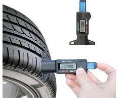 Skaitmeninis padangų protektoriaus gylio matuoklis (LCD ekranas, 0-25.4 mm)