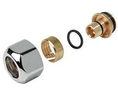 adapters daudslāņu caurulei 16-16x2 (pulēts hroms)
