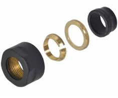 adapters kapara caurulei 15mm, 24-19, matēts juodas