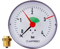 Afriso manometrs 1/4", 80mm 0-4bar horiz.