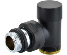 Angle lockshield valve Compact 1/2` x 24-19, Juodas Mat