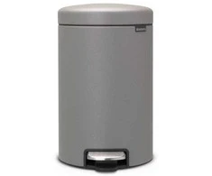 Brabantia atkritumu tvertne ar pedāli NewIcon, 12l, mineral concrete pilkas