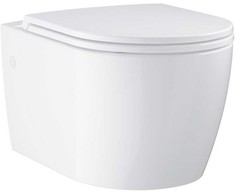 Grohe pakabinamas wc su sėdynė ir dangčiu QR/SC BauCeramic rimless, 368x543 mm, baltas