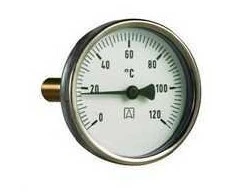 Bimetalinis termometras 1/2, 63 mm, 40 mm ilgio, 120 C