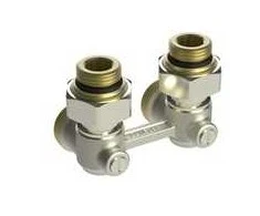 Apatinio pajungimo mazgas dvivamzdei sistemai Danfoss, RLV-KB, tiesus, 1/2''-3/4'', H tipo