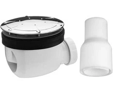 dušas paliktņa sifons Twisto, d=90x40 mm, 32 l/min, plastmasa, balts/hroms