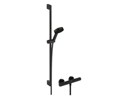 Hansgrohe dušo termostatas „Ecostat Fine“ su „Pulsify Select S 105 3jet Relaxation EcoSmart“, matinės juodos spalvos
