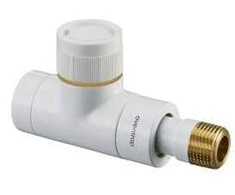 Ekskliuz. termostinis ventilis1/2", tiesus, baltas