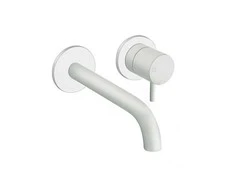 external part of 2 hole wall basin mixer Tricolore Verde, matt baltas