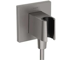 Hansgrohe FixFit E outlet with shower holder brushed juodas chrome