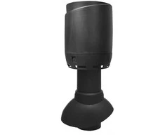 FLOW neizolēts ventilācijas izvads + jumtiņš 110P/300, juodas