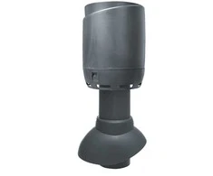 FLOW neizolēts ventilācijas izvads + jumtiņš 110P/300, pelēks